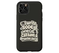 Custodia per iPhone 11 Pro I write code so my cat can have a better life funny geek