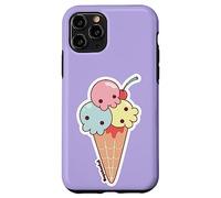 Custodia per iPhone 11 Pro Ice Cream Skull Spoopy Yami Kawaii Halloween Design, Pastel