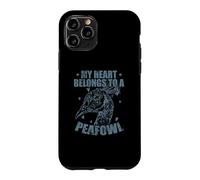 Custodia per iPhone 11 Pro Il mio cuore appartiene a uno zoo di uccelli di pavone
