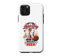 Custodia per iPhone 11 Pro Il mio Labor Day pianifica carne e birra Retro BBQ Grill Master