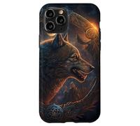 Custodia per iPhone 11 Pro Il misticismo del lupo nello spazio incontra gli ornamenti