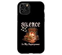Custodia per iPhone 11 Pro IL SILENZIO È IL MIO SUPERPOWER camino introverso topo di biblioteca leggere