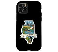 Custodia per iPhone 11 Pro Illinois Vintage Skyline di Chicago e Orgoglio dell'Illinois