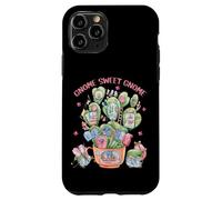 Custodia per iPhone 11 Pro Introvert Home Sweet Cactus Home Graphic Women Funny Gnome