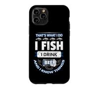Custodia per iPhone 11 Pro Io Pesco, Bevo Birra e So Cose Divertenti Pescando Vintage