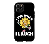 Custodia per iPhone 11 Pro Io pipì quando rido fiore giallo pipì scherzo umorismo