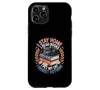 Custodia per iPhone 11 Pro Io resto a casa leggo libri I Pet My Cat Non rimpiango nulla