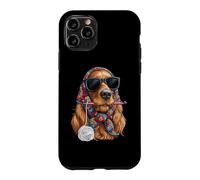 Custodia per iPhone 11 Pro Irish Setter Dog Granny Square Crochet Yarn Crochet Lover