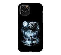 Custodia per iPhone 11 Pro Irish Wolfhound Howling to the Moon, cane retrò anni '90