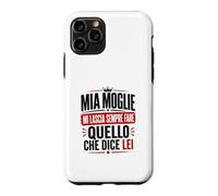 Custodia per iPhone 11 Pro Ironica per marito agli ordini della moglie. Stampa nera