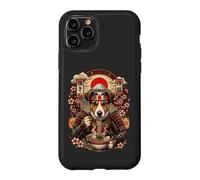 Custodia per iPhone 11 Pro Jack Russel Terrier Ramen Kawaii Giappone Samurai Grafica Cane