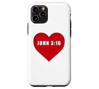 Custodia per iPhone 11 Pro John 3:16 GOD So Loved The World Bible Verse Reference Heart