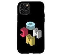 Custodia per iPhone 11 Pro John First Given Retro nome isometrico blocco lettere