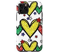 Custodia per iPhone 11 Pro Juneteenth Graphic For Black Women Red Yellow Green Heart