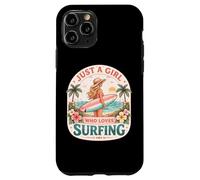 Custodia per iPhone 11 Pro Just A Girl Who Loves Surfing Woman Surfer Cute Surfboard