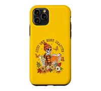 Custodia per iPhone 11 Pro Just One More Chapter Skeleton Reader Autunno Book Lover Autunno