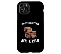 Custodia per iPhone 11 Pro Just Resting My Eyes - Poltrona umoristica da uomo, con scritta "Daddy Grandpa"