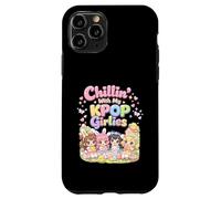 Custodia per iPhone 11 Pro Kawaii Chibi Pasqua Chillin Con Il Mio Kpop Girlies Bunny Girls