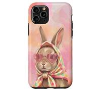 Custodia per iPhone 11 Pro Kawaii Coniglio Pasqua Carino Coniglietto con Cuore Occhiali Da Sole Decor