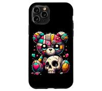 Custodia per iPhone 11 Pro Kawaii Pastel Goth Teddy Tee - Carino Creepy Skull Anime Bear