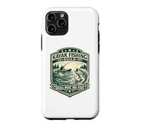 Custodia per iPhone 11 Pro Kayak Fishing Guild Piccola barca Big Fish Vintage Badge