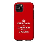Custodia per iPhone 11 Pro Keep Calm and Carry On It's Just Cycling - Divertente