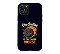 Custodia per iPhone 11 Pro Keep Smiling It Only Gets Worse Funny Meteor Citazione