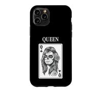 Custodia per iPhone 11 Pro King And Queen Skull Catrina Playing Card Couple Matching