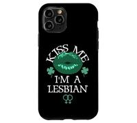 Custodia per iPhone 11 Pro Kiss Me I'm a Lesbian St Patricks Day Green Lips Les Pride