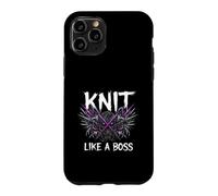 Custodia per iPhone 11 Pro Knitting Crafter Knit Like A Boss Heavy Metals Skull