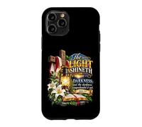 Custodia per iPhone 11 Pro La luce risplende nelle tenebre Giovanni 1 5 Scrittura