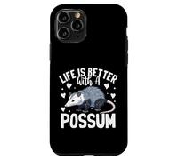 Custodia per iPhone 11 Pro La vita è migliore con un opossum divertente carino amante opossum