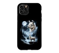 Custodia per iPhone 11 Pro Lama che ulula alla luna anni '90 retrò