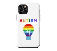 Custodia per iPhone 11 Pro Lampadina arcobaleno per la consapevolezza dell'autismo, supporto autistico, mamma e papà
