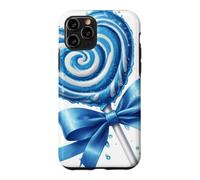 Custodia per iPhone 11 Pro Lecca lecca cuore caramella menta piperita blu