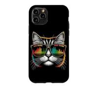 Custodia per iPhone 11 Pro Less Drama More Techno Cat Tee - Occhiali da sole & Beats