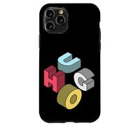 Custodia per iPhone 11 Pro Lettere in stampatello isometriche retrò con nome di battesimo Hugo
