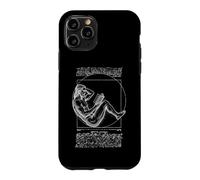 Custodia per iPhone 11 Pro Libro Lettore Vitruviano Uomo Leonardo Da Vinci Libro Vintage