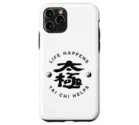 Custodia per iPhone 11 Pro Life Happens Tai Chi aiuta la calligrafia cinese Ying & Yang