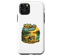 Custodia per iPhone 11 Pro Life Is Better At The Lake Sunset Canoe Nature Vibes Graphic