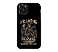 Custodia per iPhone 11 Pro Linoleografia Krampus Non fa Coal Dark Folklore Men