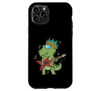Custodia per iPhone 11 Pro Little T-Rex Dino che suona la chitarra rock