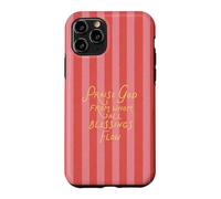 Custodia per iPhone 11 Pro Lode Dio Doxology Rosa Striscia Cristiana Trendy Estetica