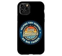 Custodia per iPhone 11 Pro Logo vintage con scritta "Helping Tiny Humans Do Big Things Teacher"
