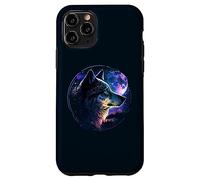 Custodia per iPhone 11 Pro Lone Wolf Moon Howling Wolf Pack Head Wolves Howl