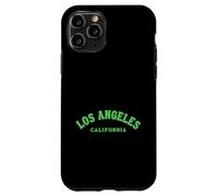 Custodia per iPhone 11 Pro Los Angeles California Scritta Verde Arte