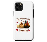 Custodia per iPhone 11 Pro Loving Cute Chicken Family Hen Rooster Chick Funny Farmer