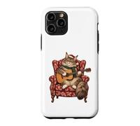 Custodia per iPhone 11 Pro Maine Coon - Chitarra acustica con gatto, canti natalizi