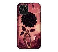 Custodia per iPhone 11 Pro Mano scheletro che tiene una dalia nera