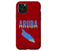 Custodia per iPhone 11 Pro Mappa di Aruba Bandiera Colori Isola Caraibi Orgoglio